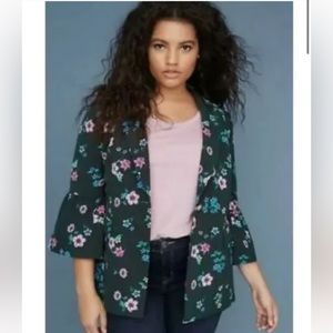 Lane Bryant beautiful green floral jacket size 16